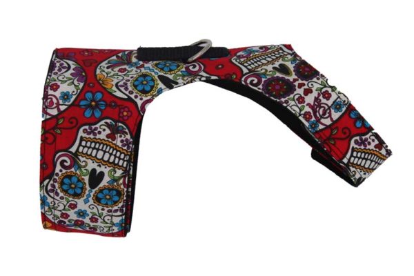 Red Sugar Skull Cat Harness - Image 2